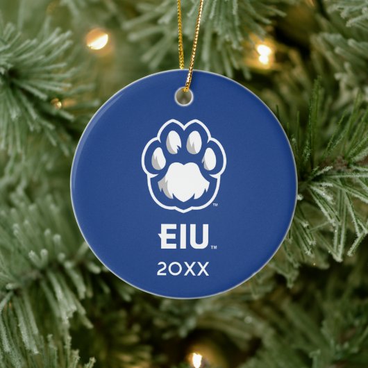 Eastern Illinois Panthers Paw Print & EIU Keramisch Ornament (Boom)