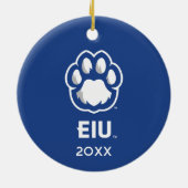 Eastern Illinois Panthers Paw Print & EIU Keramisch Ornament (Achterkant)
