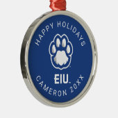 Eastern Illinois Panthers Paw Print & EIU Metalen Ornament (Rechts)