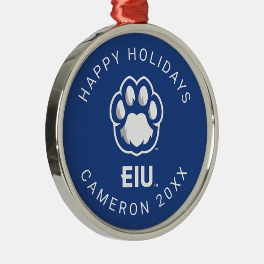 Eastern Illinois Panthers Paw Print & EIU Metalen Ornament (Rechts)