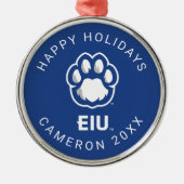 Eastern Illinois Panthers Paw Print & EIU Metalen Ornament (Voorkant)