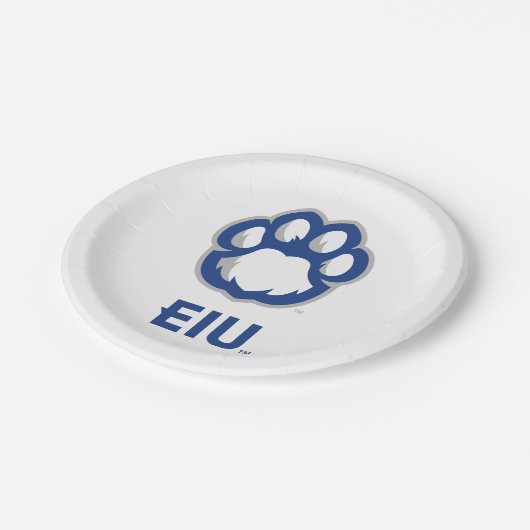 Eastern Illinois Panthers Paw Print & EIU Papieren Bordje (Gekanteld)