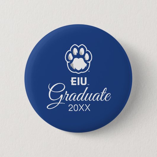 Eastern Illinois Panthers Paw Print & EIU Ronde Button 5,7 Cm (Voorkant)