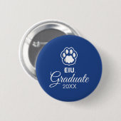 Eastern Illinois Panthers Paw Print & EIU Ronde Button 5,7 Cm (Voorkant /achterkant)