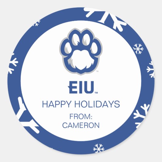 Eastern Illinois Panthers Paw Print & EIU Ronde Sticker (Voorkant)