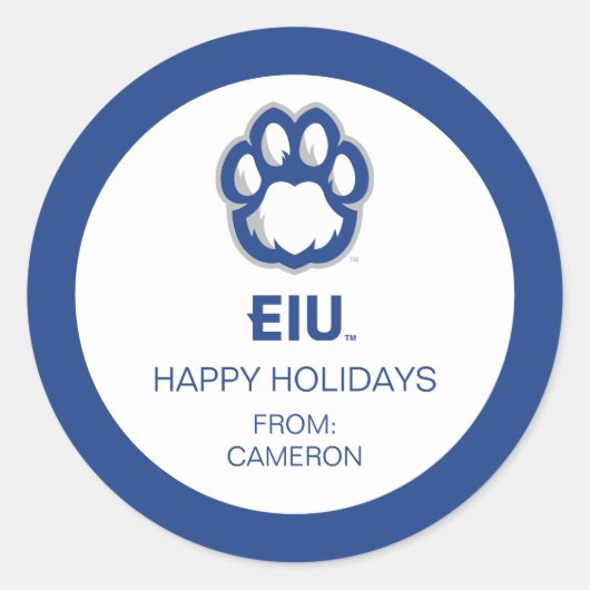 Eastern Illinois Panthers Paw Print & EIU Ronde Sticker (Voorkant)