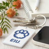 Eastern Illinois Panthers Paw Print & EIU Sleutelhanger (Voorkant Rechts)