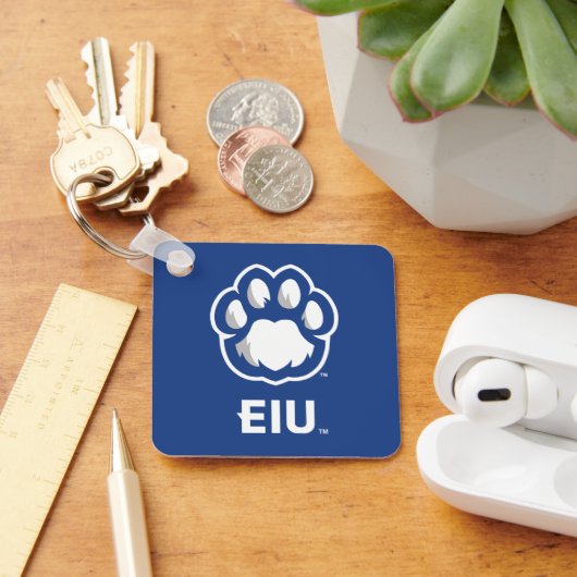 Eastern Illinois Panthers Paw Print & EIU Sleutelhanger (Bureau)