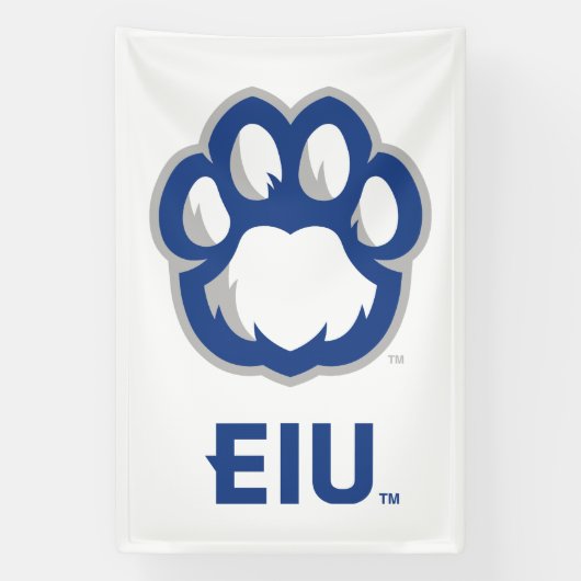 Eastern Illinois Panthers Paw Print & EIU Spandoek (Verticaal)