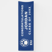 Eastern Illinois Panthers Paw Print & EIU Spandoek (Verticaal)