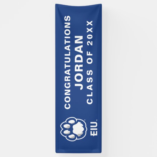 Eastern Illinois Panthers Paw Print & EIU Spandoek (Verticaal)