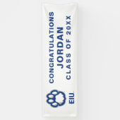 Eastern Illinois Panthers Paw Print & EIU Spandoek (Verticaal)