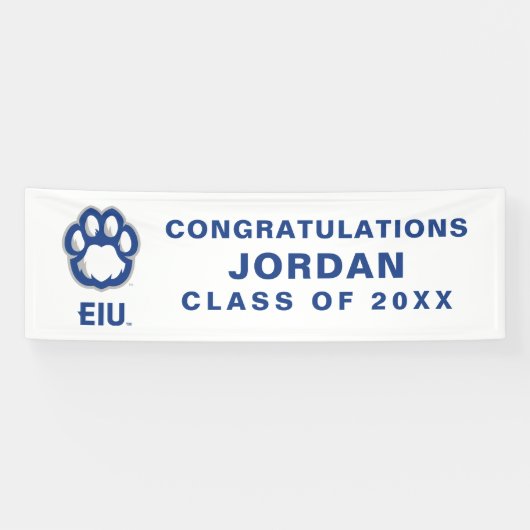 Eastern Illinois Panthers Paw Print & EIU Spandoek (Horizontaal)