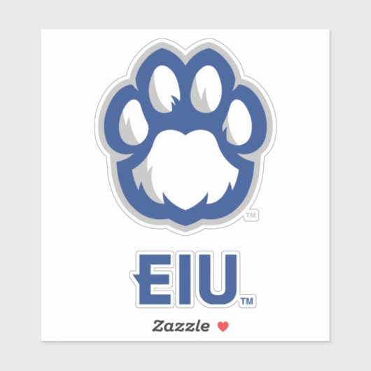 Eastern Illinois Panthers Paw Print & EIU Sticker (Vel)