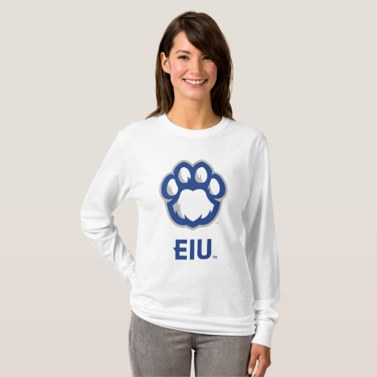 Eastern Illinois Panthers Paw Print & EIU T-shirt (Voorkant volledig)