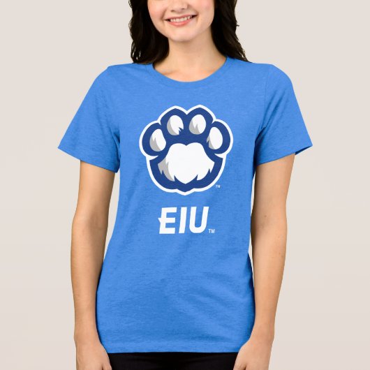 Eastern Illinois Panthers Paw Print & EIU Tri-Blend Shirt (Voorkant)