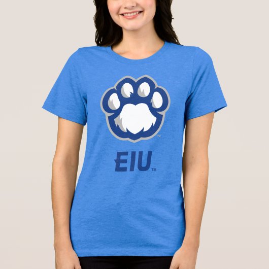 Eastern Illinois Panthers Paw Print & EIU Tri-Blend Shirt (Voorkant)