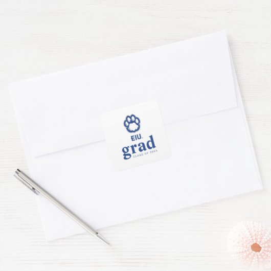 Eastern Illinois Panthers Paw Print & EIU Vierkante Sticker (Envelop)