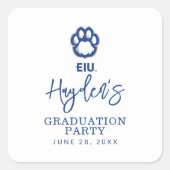 Eastern Illinois Panthers Paw Print & EIU Vierkante Sticker (Voorkant)