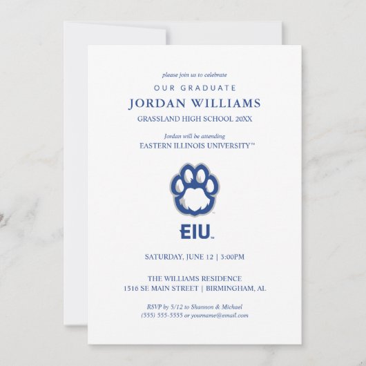 Eastern Illinois Panthers Pootafdruk & EIU Aankondiging (Voorkant)