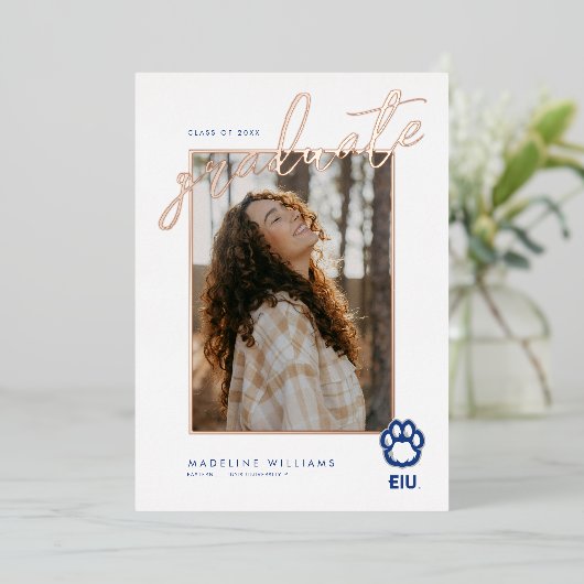 Eastern Illinois Panthers Pootafdruk & EIU Folie Uitnodiging (Staand Voorkant)