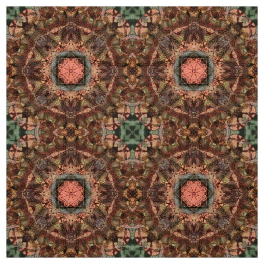 Eastern Influenced Star Mandala en Cross Tile Stof (Swatch)