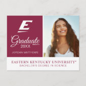 Eastern Kentucky University E Aankondigingskaart (Voorkant)