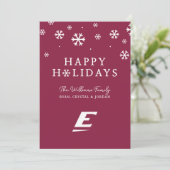 Eastern Kentucky University E Feestdagenkaart (Staand voorkant)