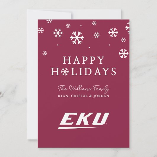 Eastern Kentucky University | EKU Feestdagenkaart (Voorkant)