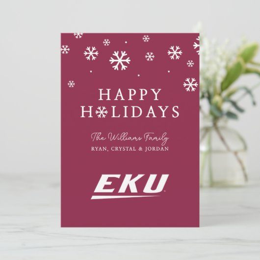 Eastern Kentucky University | EKU Feestdagenkaart (Staand voorkant)