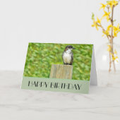 Eastern Kingbird - Verjaardag Kaart (Gele Bloem)