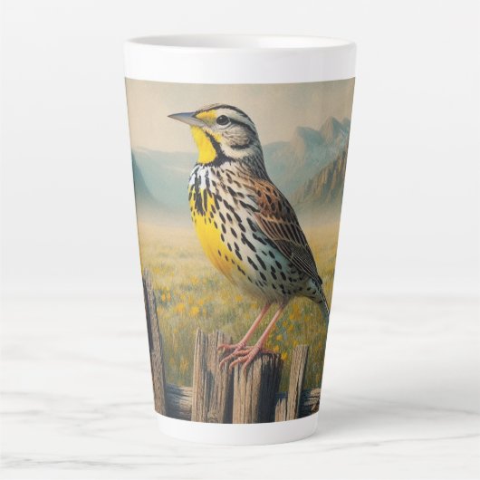 Eastern Meadowlark op een rustieke hek Latte Mok (Voorkant)