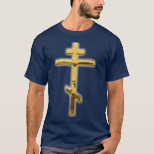 EASTERN ORTHODOX CHURCH CROSS RUSSIAN GRIEK T-SHIRT