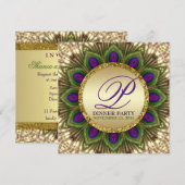 Eastern Peacock Feathers Uitnodigingen voor een di (Voorkant / Achterkant)