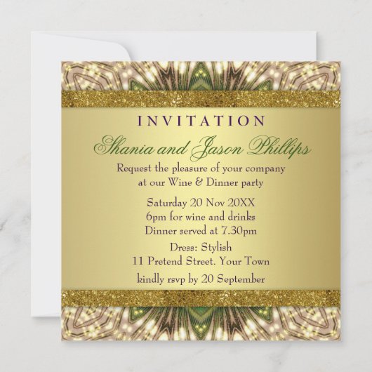 Eastern Peacock Feathers Uitnodigingen voor een di (Achterkant)