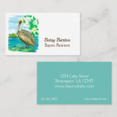 Eastern Pelican Bayou Southern Waterfowl Bird Visitekaartje (Voorkant / Achterkant)