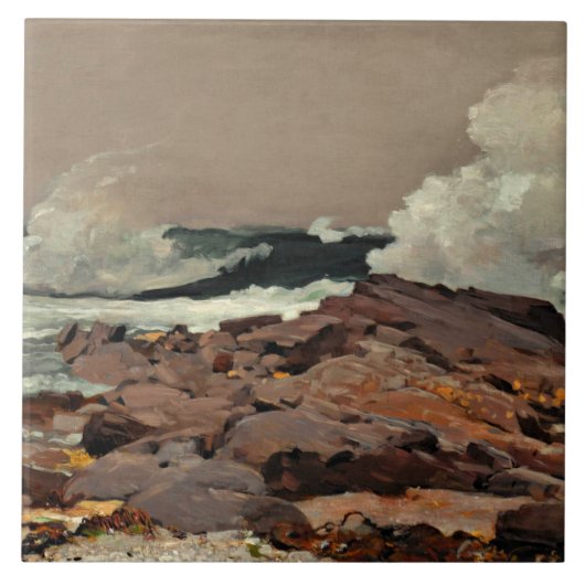 Eastern Point, mooie kunst van Winslow Homer Tegeltje (Voorkant)
