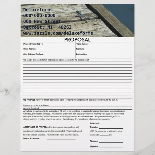 Eastern Pondhawk Dragonfly Voorstel Briefhoofd Ontwerp (Voorkant)