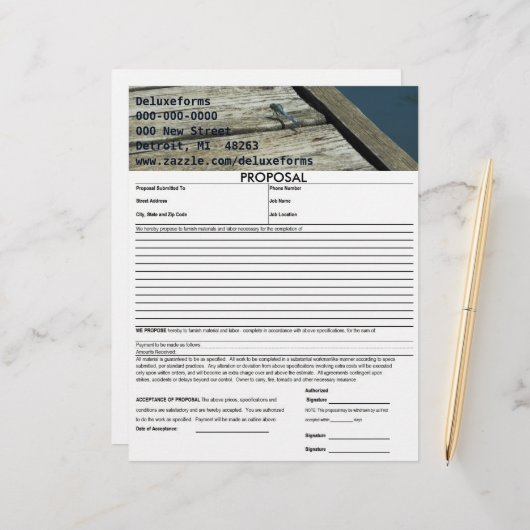 Eastern Pondhawk Dragonfly Voorstel Briefhoofd Ontwerp (Voorkant / Achterkant in situ)