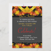 Eastern Red Feather Golden Age Birthday Party Kaart (Achterkant)