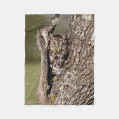 Eastern Screech Owl Fleece Deken (Voorkant)