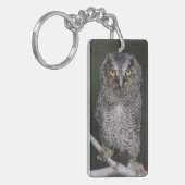Eastern Screech Owl, Megascop asio, Otus 2 Sleutelhanger (Voorkant Links)