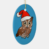 Eastern Screech Owl Santa Keramisch Ornament (Rechts)