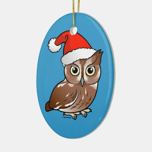 Eastern Screech Owl Santa Keramisch Ornament (Links)