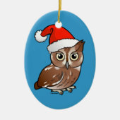 Eastern Screech Owl Santa Keramisch Ornament (Voorkant)