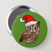 Eastern Screech Owl Santa Ronde Button 4,0 Cm (Voorkant /achterkant)