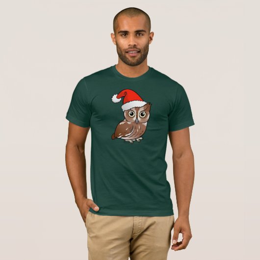 Eastern Screech Owl Santa T-shirt (Voorkant volledig)