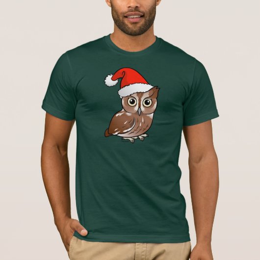 Eastern Screech Owl Santa T-shirt (Voorkant)