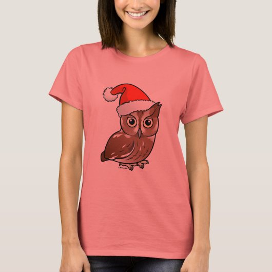 Eastern Screech Owl Santa T-shirt (Voorkant)