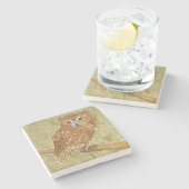 Eastern Screech Owl Stenen Onderzetter (Zijkant)